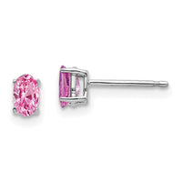 14k White Gold Pink Sapphire Earrings-XE85WSP-B