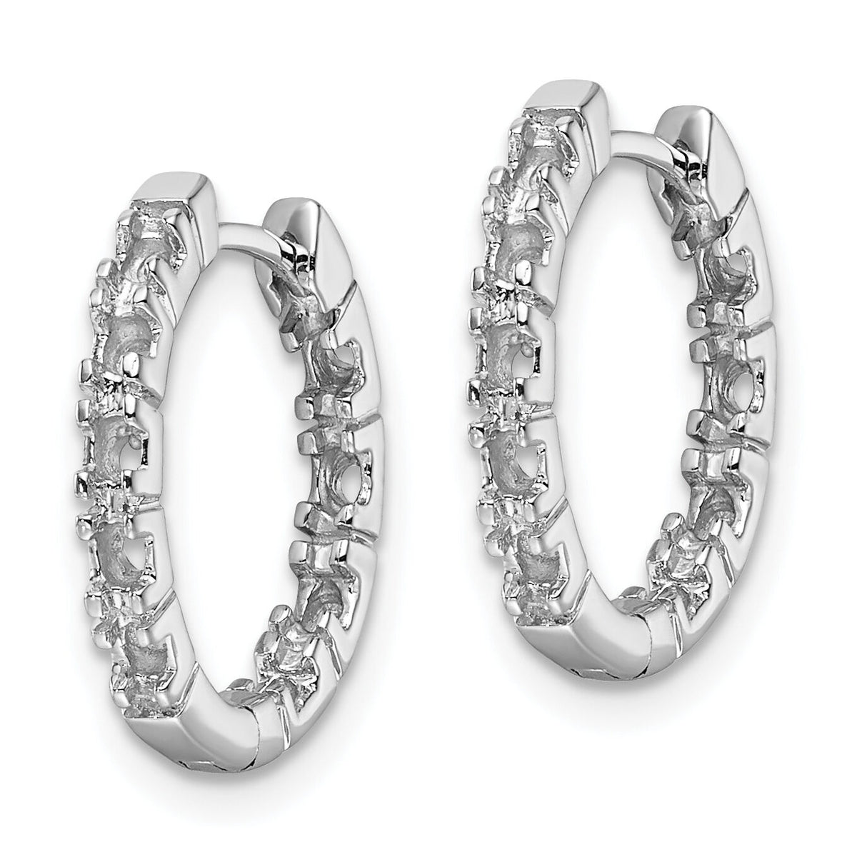 14k White Diamond Hinged Hoops Mountings-XE865W