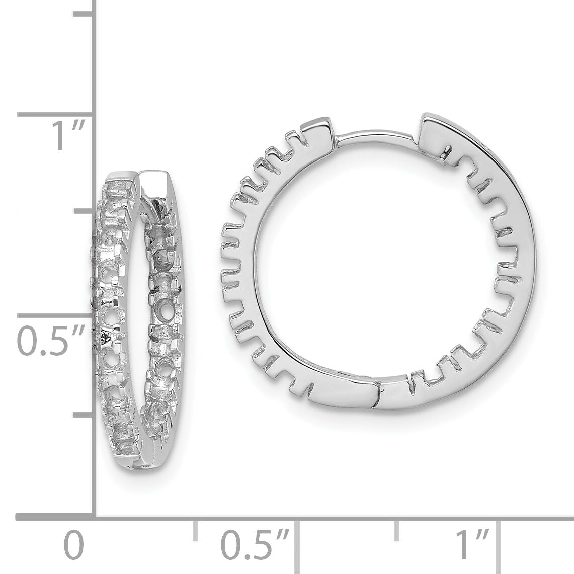 14k White Diamond Hinged Hoops Mountings-XE865W