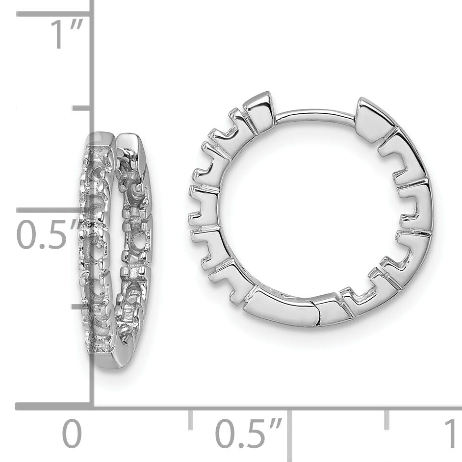 14k White Gold Diamond Hinged Hoop Mountings-XE866W