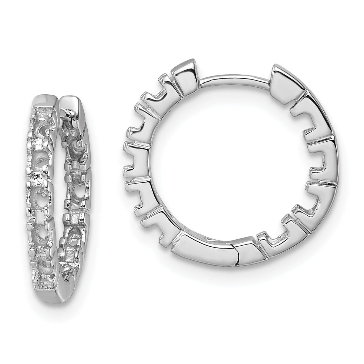 14k White Gold Diamond Hinged Hoop Mountings-XE866W