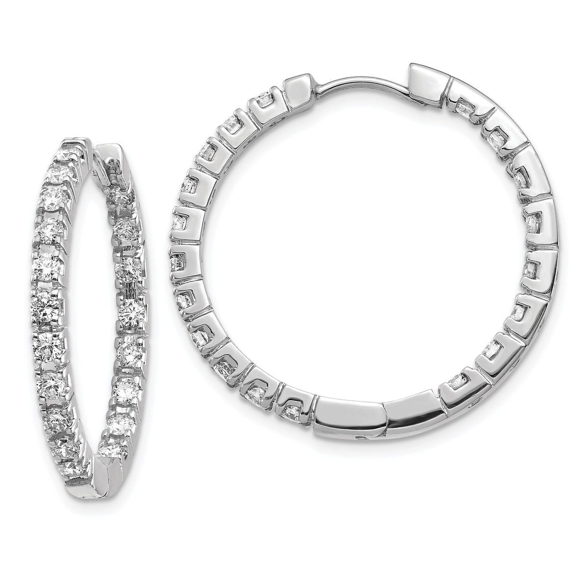 14k White Diamond Hinged Hoops Mountings-XE867W