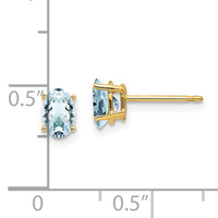 14k Aquamarine Post Earrings-XE86AQ-B