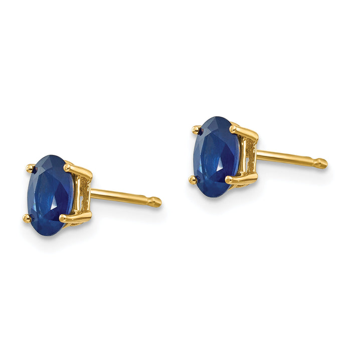 14k Sapphire Post Earrings-XE86S-B