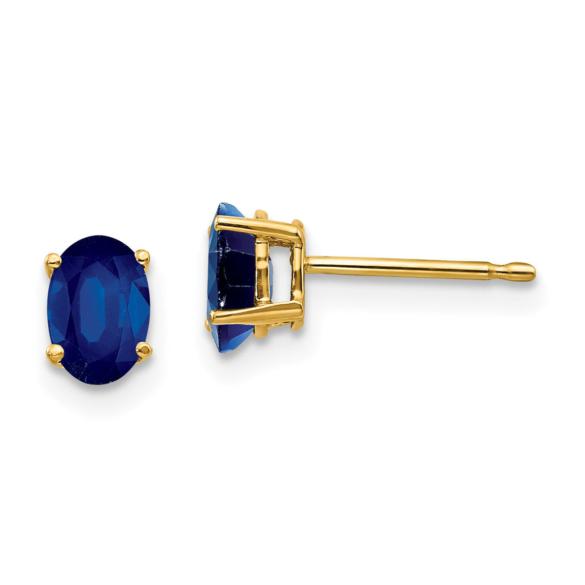14k Sapphire Post Earrings-XE86S-B