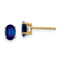 14k Sapphire Post Earrings-XE86S-B