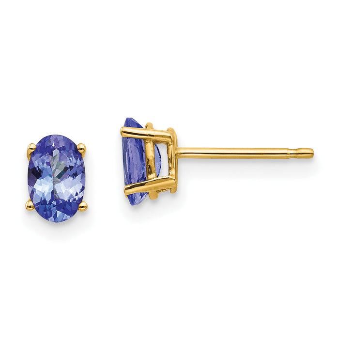 14k Tanzanite Post Earrings-XE86T-B