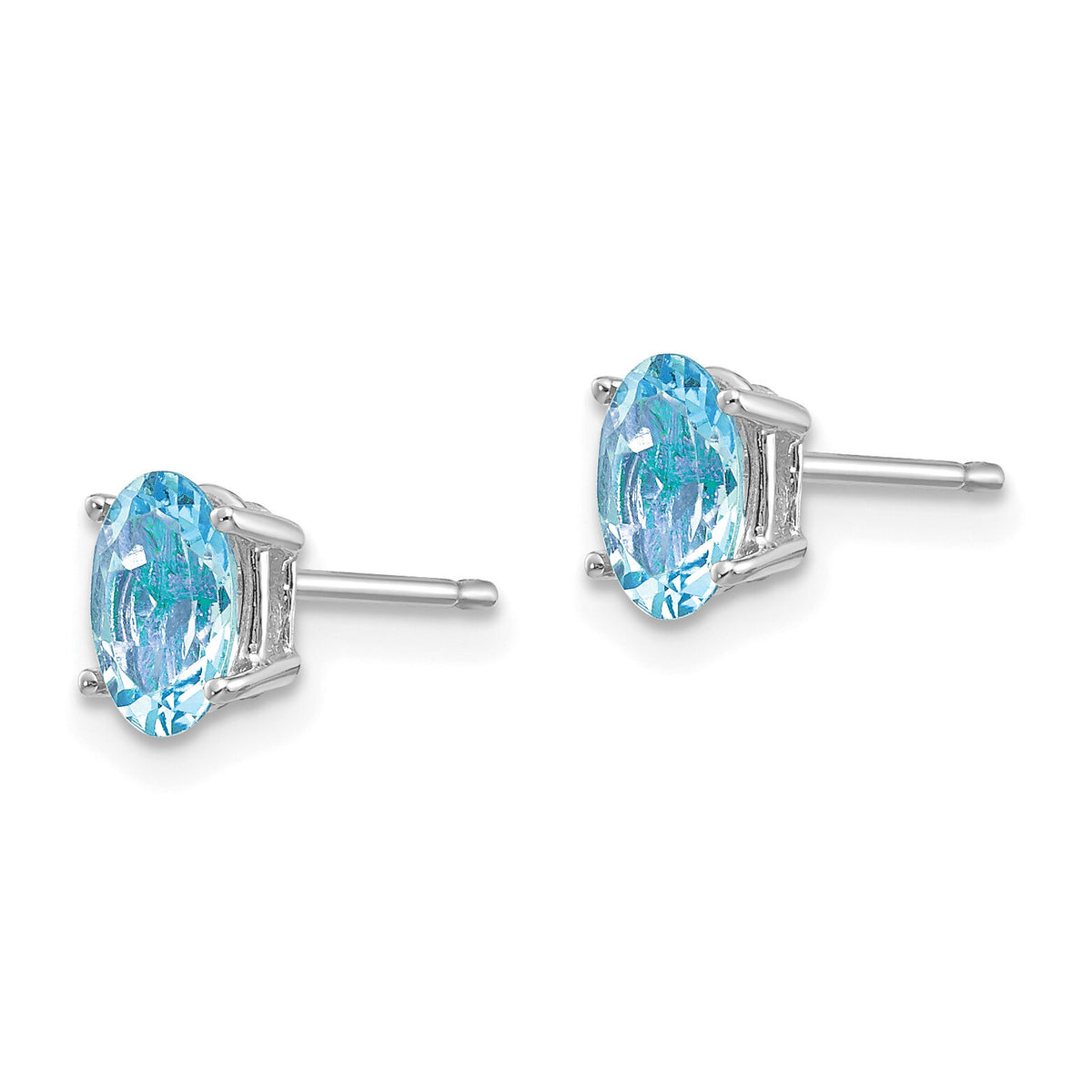 14k White Gold Aquamarine Earrings-XE86WAQ-B
