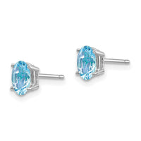 14k White Gold Aquamarine Earrings-XE86WAQ-B