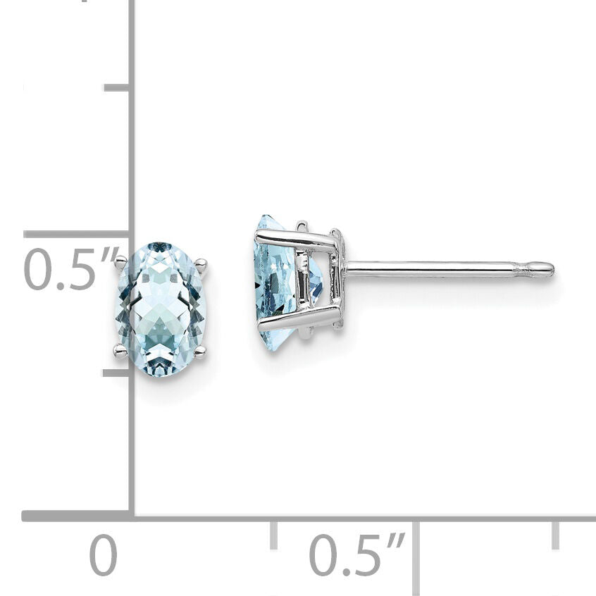 14k White Gold Aquamarine Earrings-XE86WAQ-B