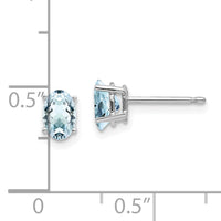 14k White Gold Aquamarine Earrings-XE86WAQ-B