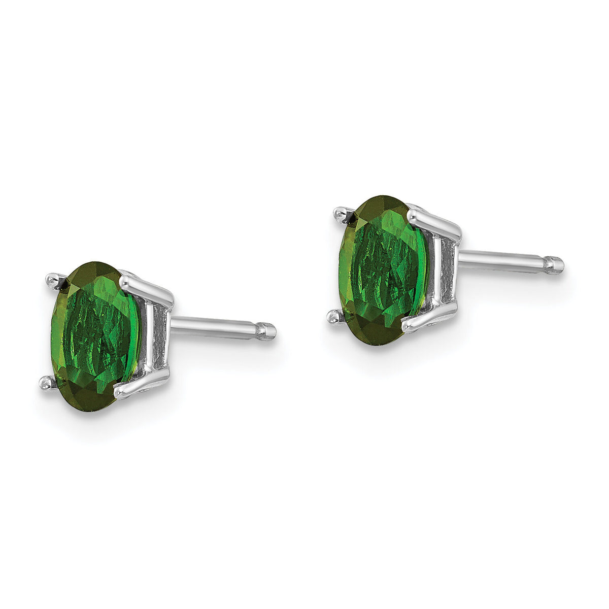 14k White Gold Green Tourmaline Earrings-XE86WGT-B
