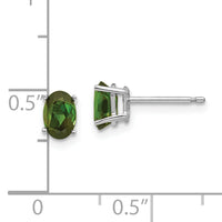 14k White Gold Green Tourmaline Earrings-XE86WGT-B