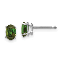 14k White Gold Green Tourmaline Earrings-XE86WGT-B