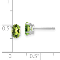 14k White Gold 6x4mm Oval Peridot Earrings-XE86WPE