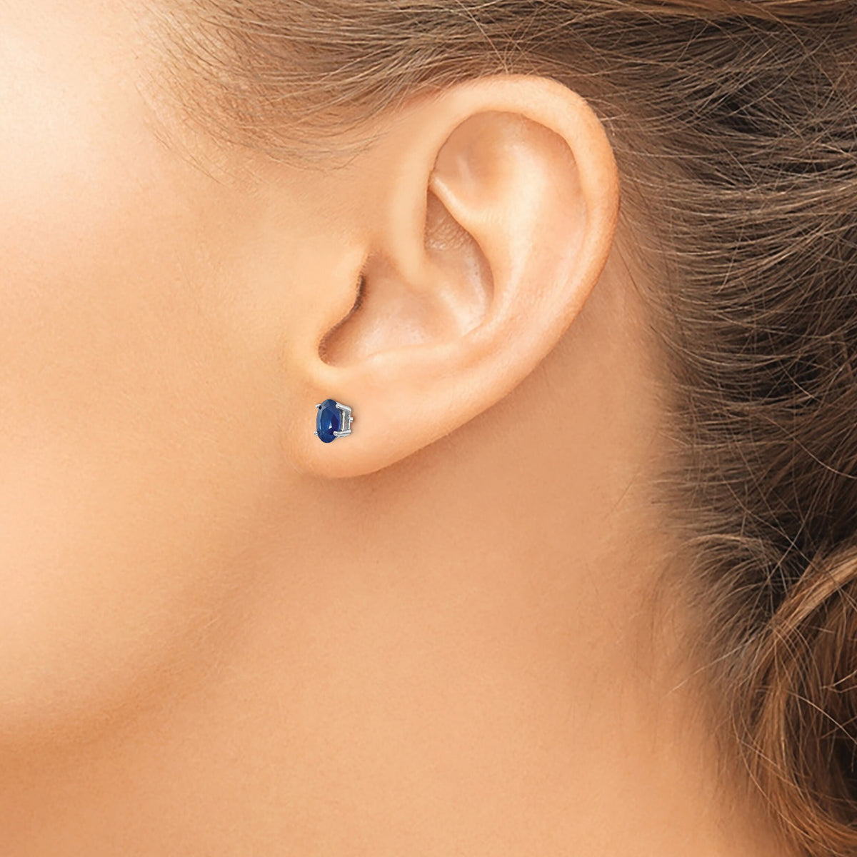 14k White Gold Sapphire Earrings-XE86WS-B