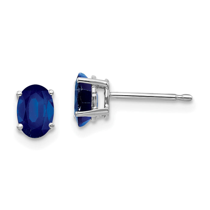 14k White Gold Sapphire Earrings-XE86WS-B