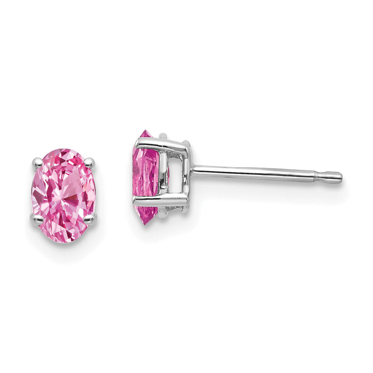 14k White Gold Pink Sapphire Earrings-XE86WSP-B