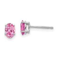 14k White Gold Pink Sapphire Earrings-XE86WSP-B