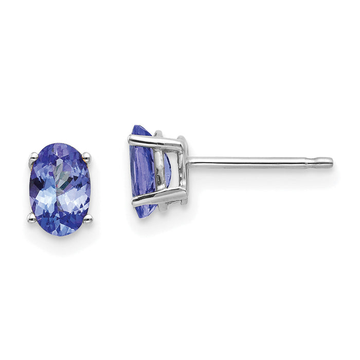 14k White Gold Tanzanite Earrings-XE86WT-B