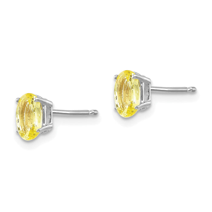 14k White Gold Yellow Sapphire Earrings-XE86WYS-B