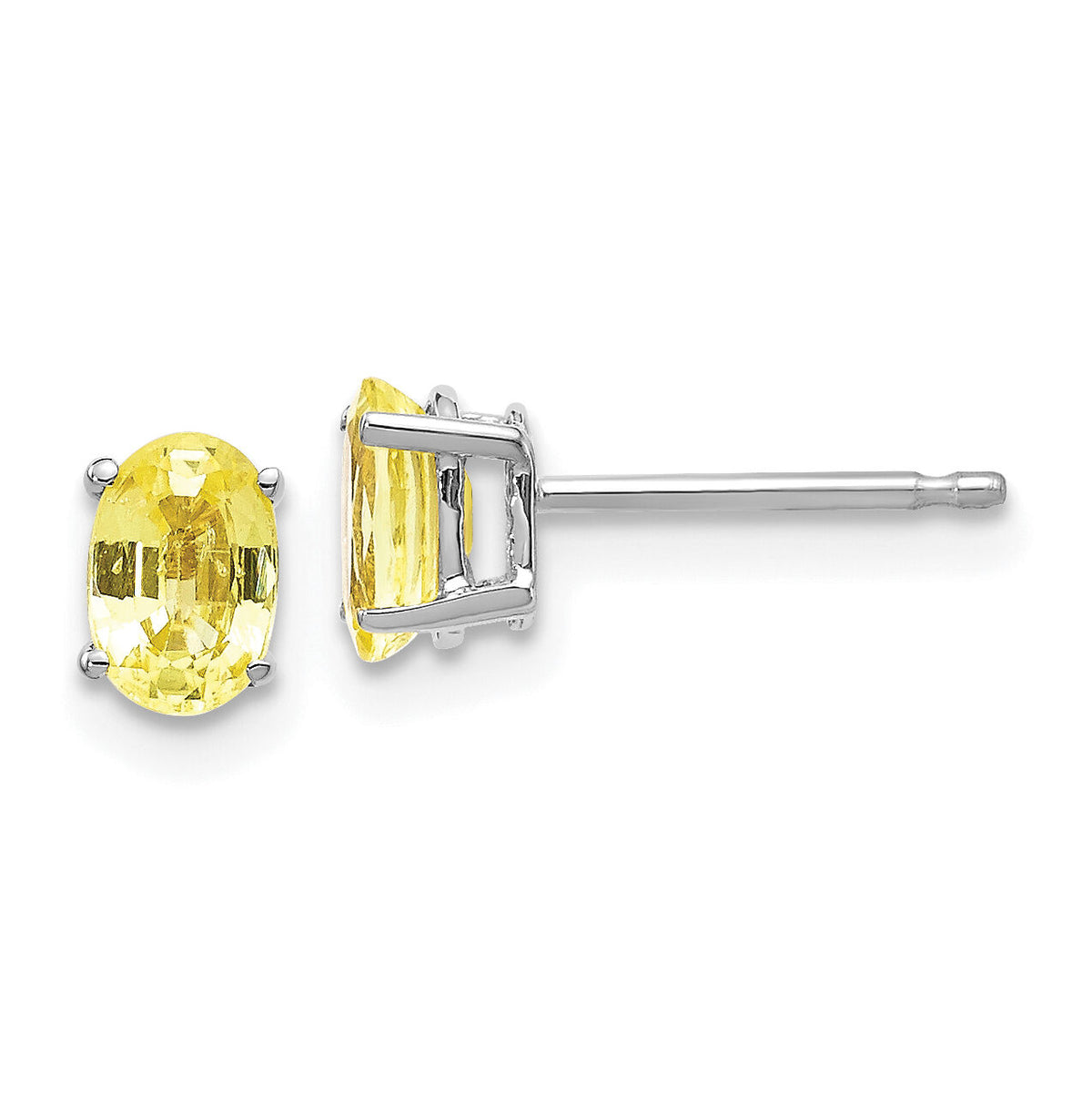 14k White Gold Yellow Sapphire Earrings-XE86WYS-B