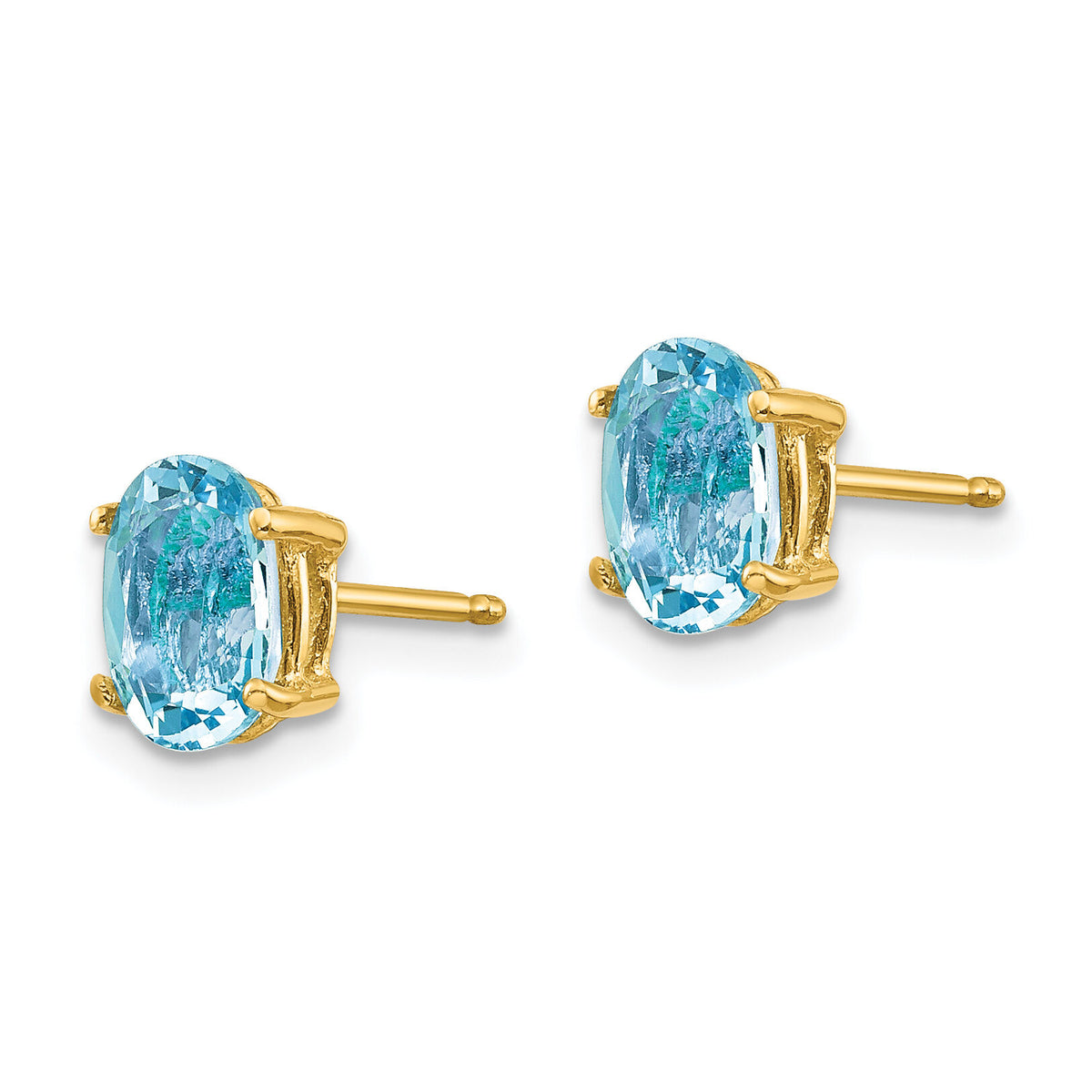 14k Aquamarine Post Earrings-XE87AQ-B