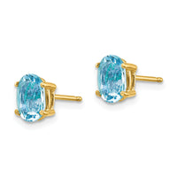 14k Aquamarine Post Earrings-XE87AQ-B