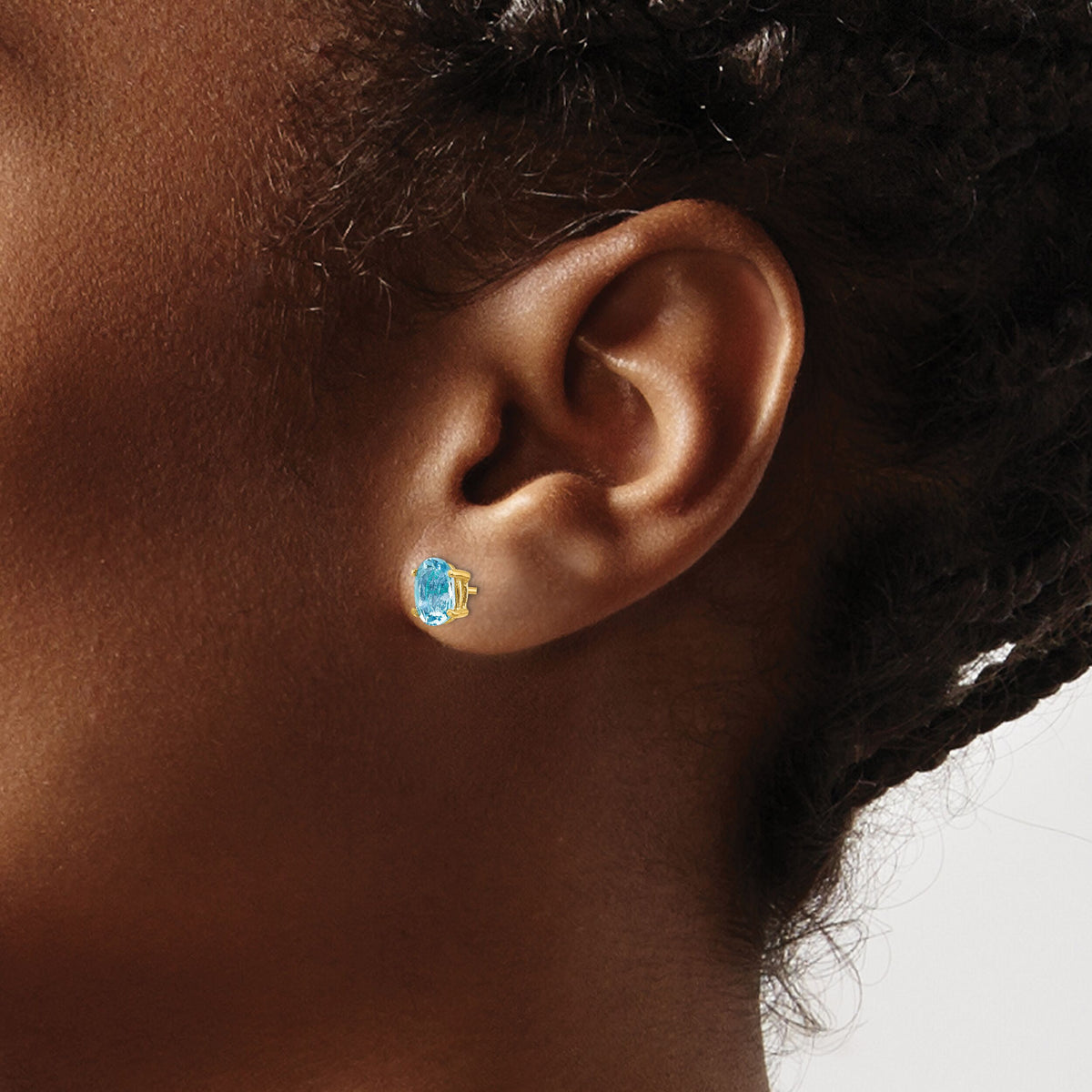 14k Aquamarine Post Earrings-XE87AQ-B