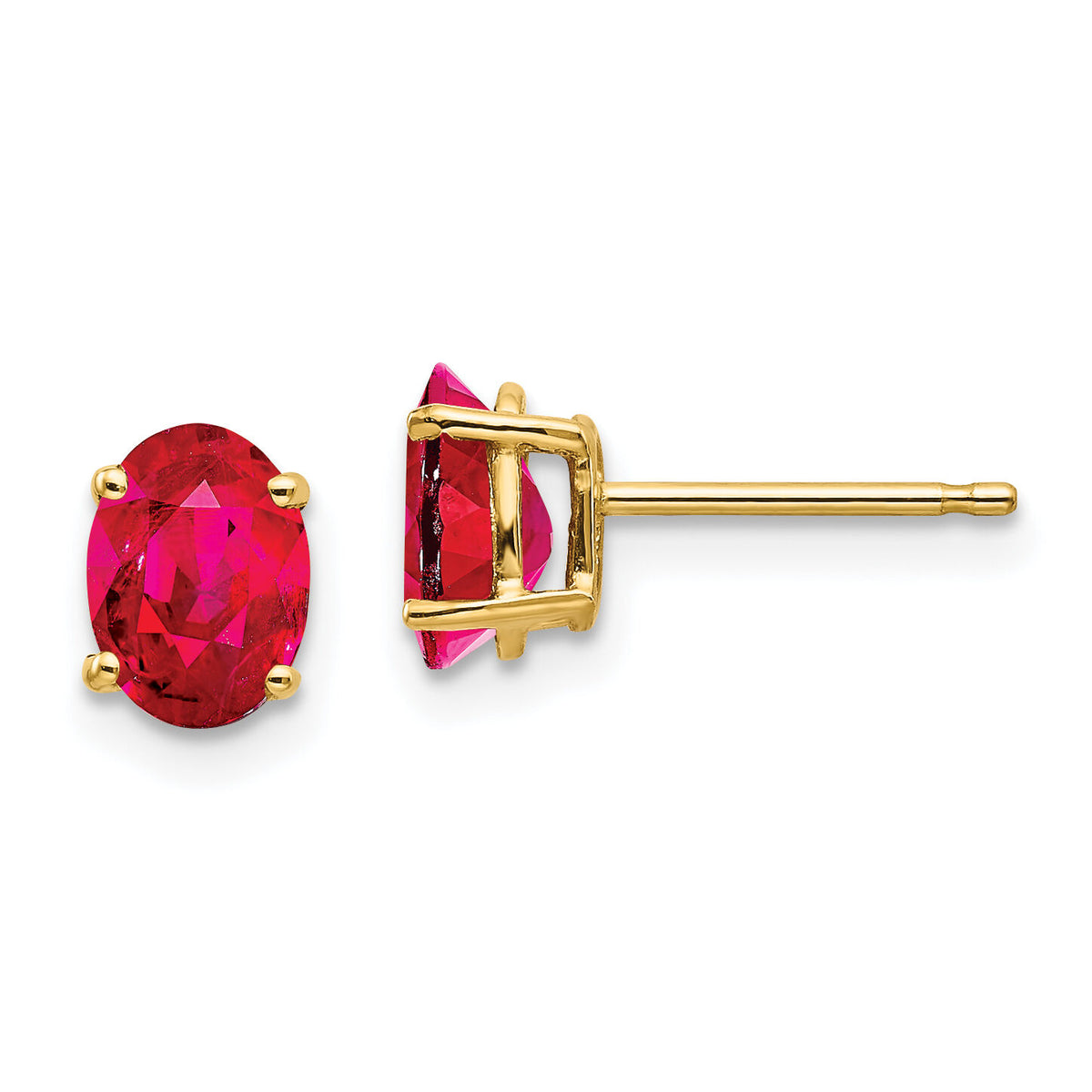 14k Ruby Post Earrings-XE87R-B