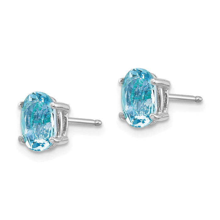 14k White Gold Aquamarine Earrings-XE87WAQ-B