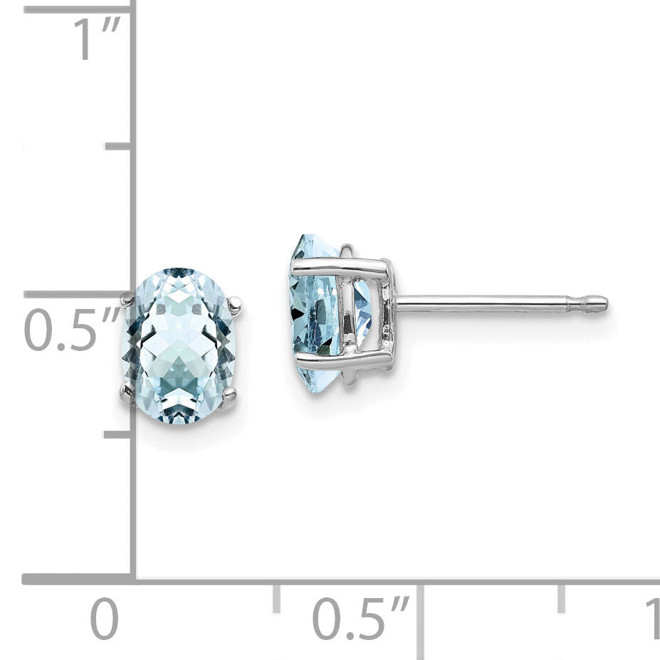 14k White Gold Aquamarine Earrings-XE87WAQ-B