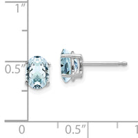 14k White Gold Aquamarine Earrings-XE87WAQ-B