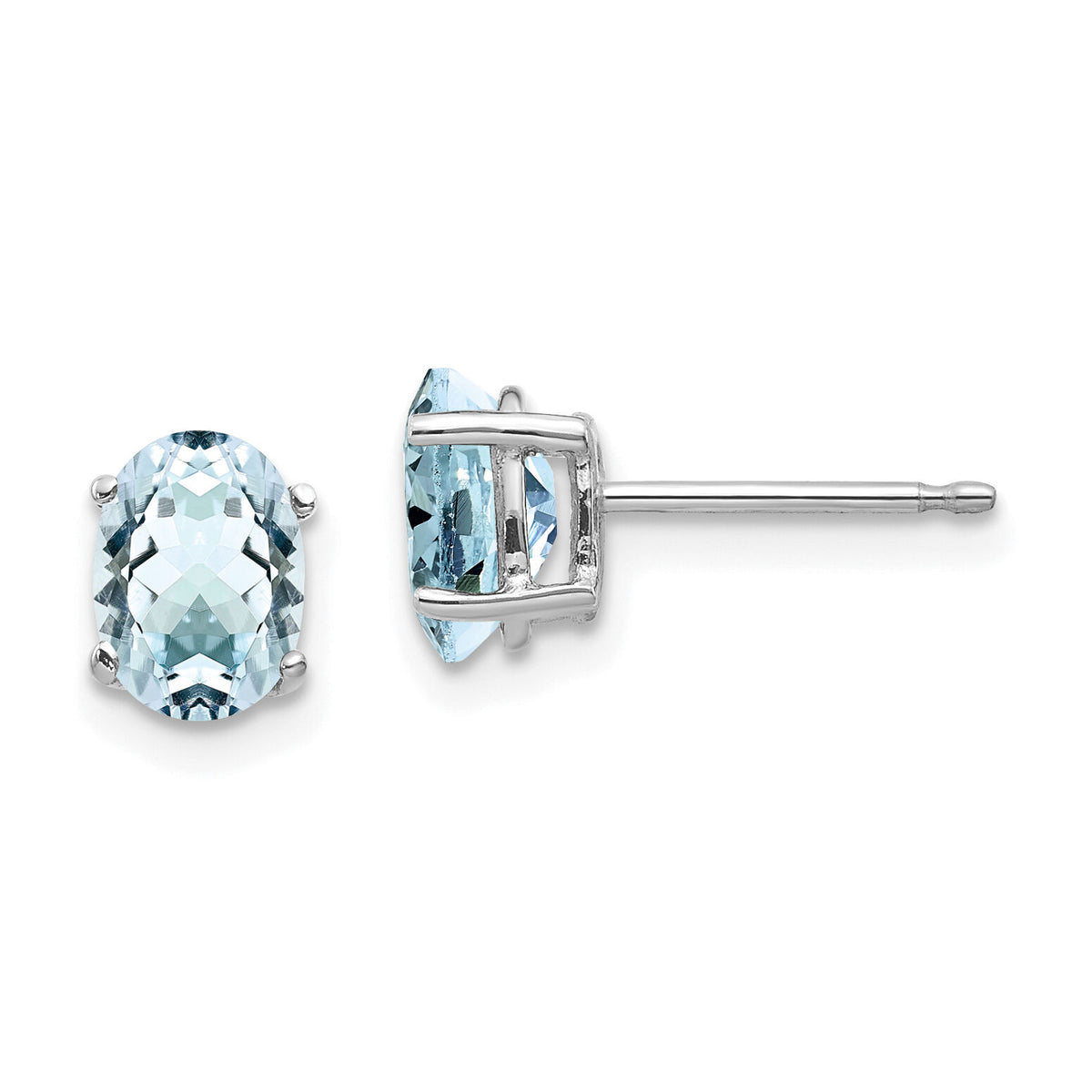 14k White Gold Aquamarine Earrings-XE87WAQ-B