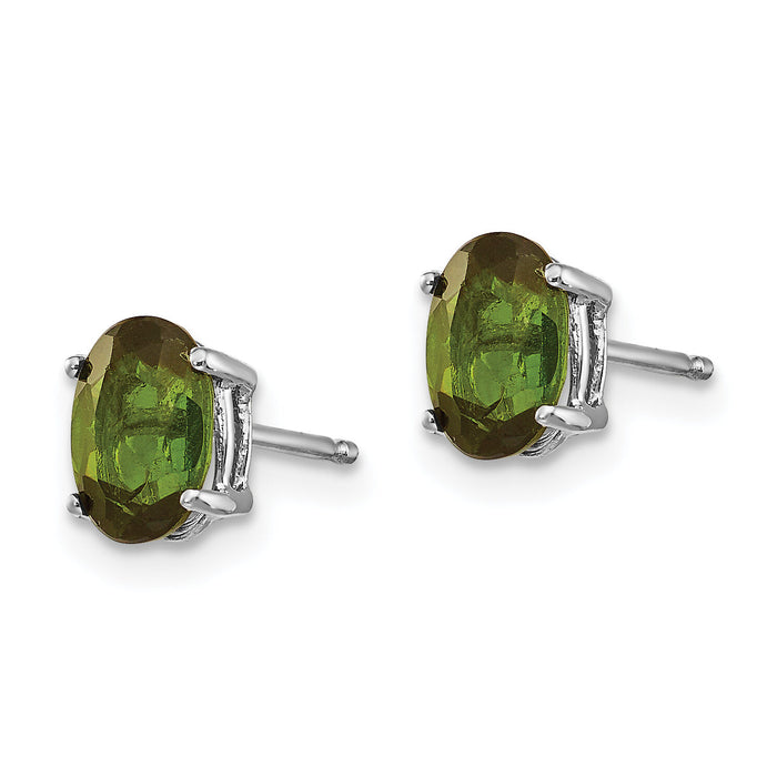 14k White Gold Green Tourmaline Earrings-XE87WGT-B
