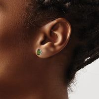 14k White Gold Green Tourmaline Earrings-XE87WGT-B