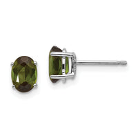 14k White Gold Green Tourmaline Earrings-XE87WGT-B