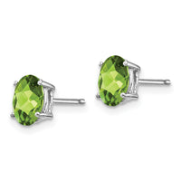 14k White Gold 7x5mm Oval Peridot Earrings-XE87WPE