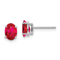 14k White Gold Ruby Earrings-XE87WR-B