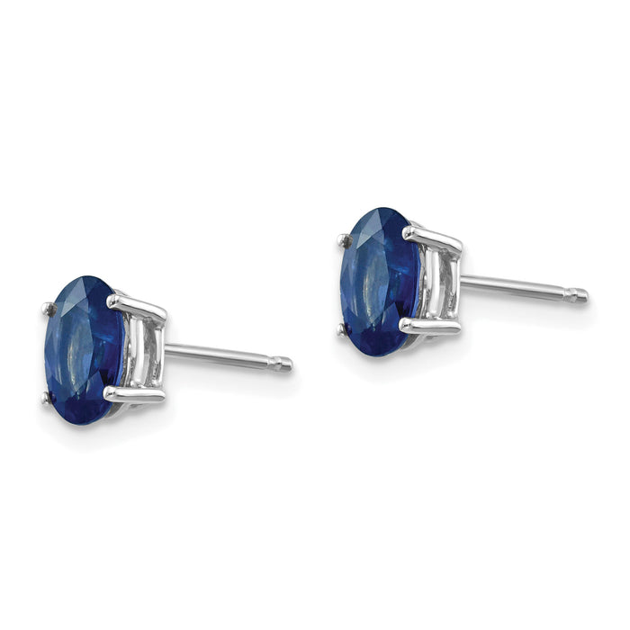 14k White Gold Sapphire Earrings-XE87WS-B