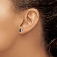 14k White Gold Sapphire Earrings-XE87WS-B