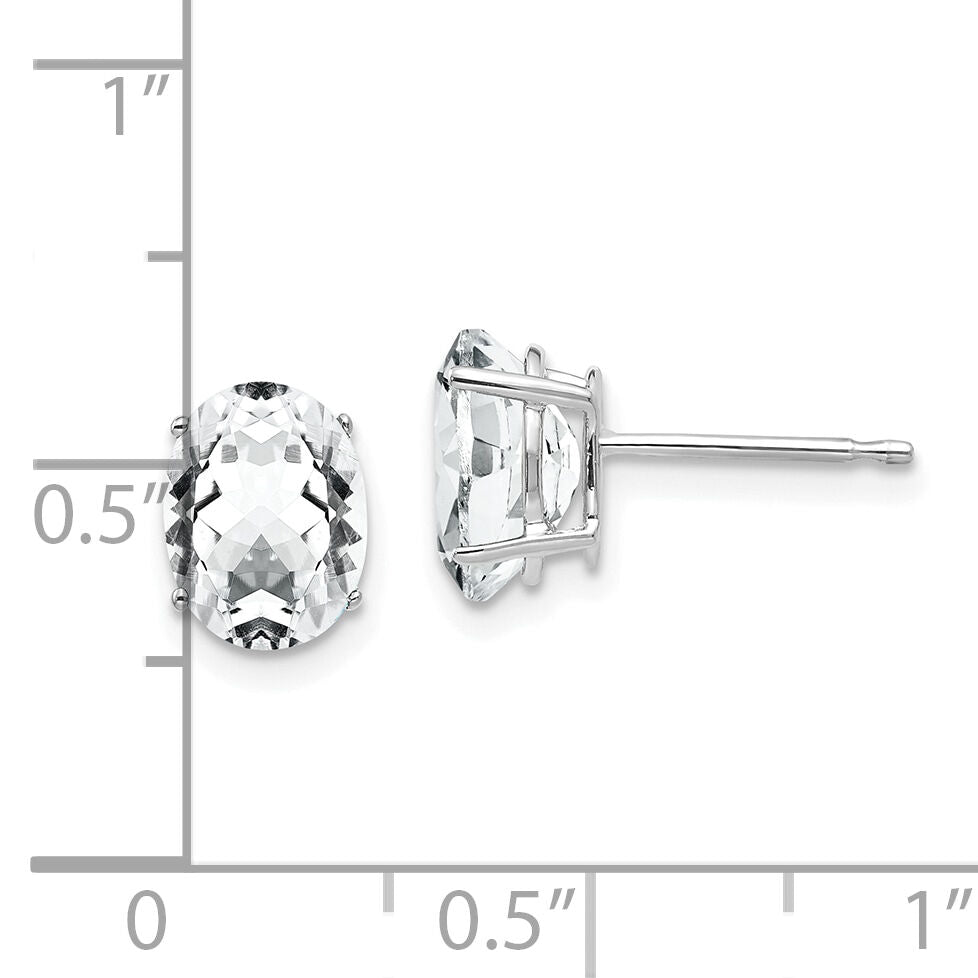 14k White Gold 8x6mm Oval Cubic Zirconia Earrings-XE88WCZ