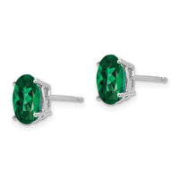 14k White Gold 8x6mm Oval Mount St. Helens Earrings-XE88WMS