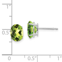 14k White Gold 8x6mm Oval Peridot Earrings-XE88WPE