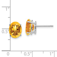 14k White Gold 9x7mm Oval Citrine Earrings-XE89WCI