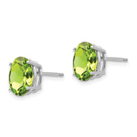 14k White Gold 9x7mm Oval Peridot Earrings-XE89WPE