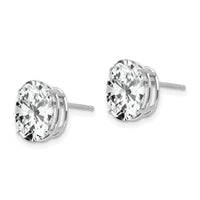 14k White Gold 10x8mm Oval Cubic Zirconia Earrings-XE90WCZ