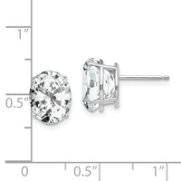14k White Gold 10x8mm Oval Cubic Zirconia Earrings-XE90WCZ