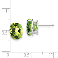 14k White Gold 10x8mm Oval Peridot Earrings-XE90WPE