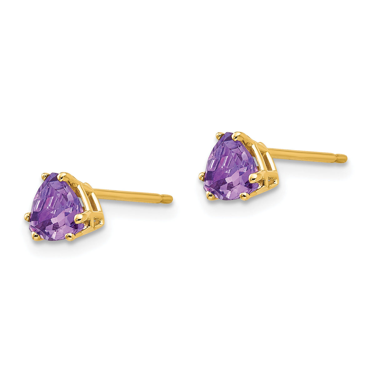 14k 5mm Trillion Amethyst Earrings-XE93AM